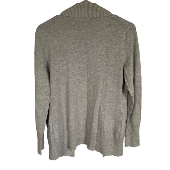 Folunsi women's medium light gray long sleeve stretchy open cardigan sweater - Picture 8 of 12